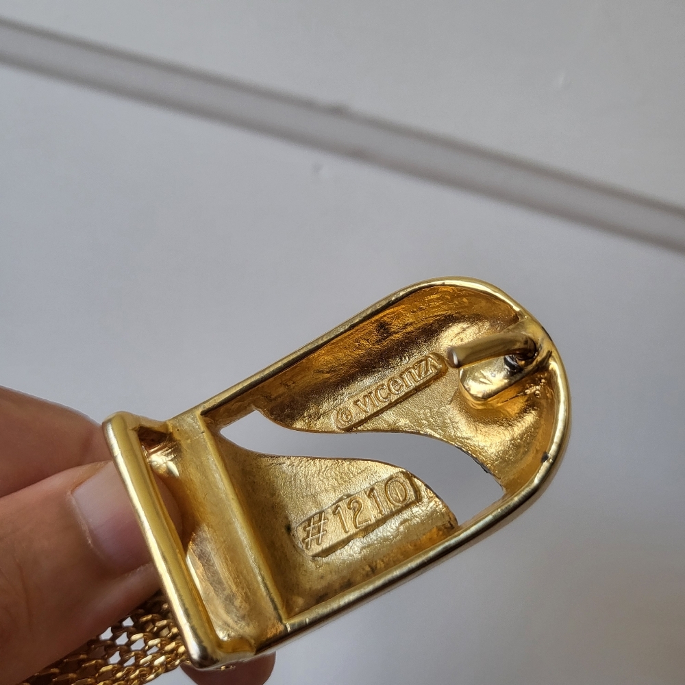 Vintage Vicenza Gold Toned Metal Mesh Belt #1210 - Picture 4 of 5